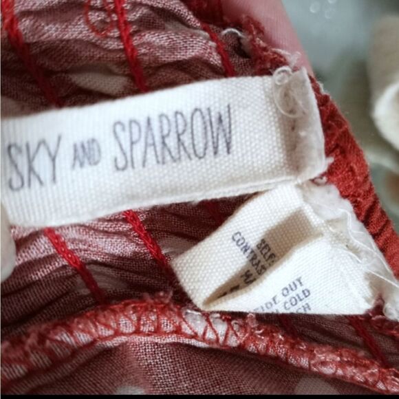 SKY AND SPARROW BRICK & CREAM/WHITE POLKA-DOT DRESS SZ.XL EUC - Picture 8 of 9